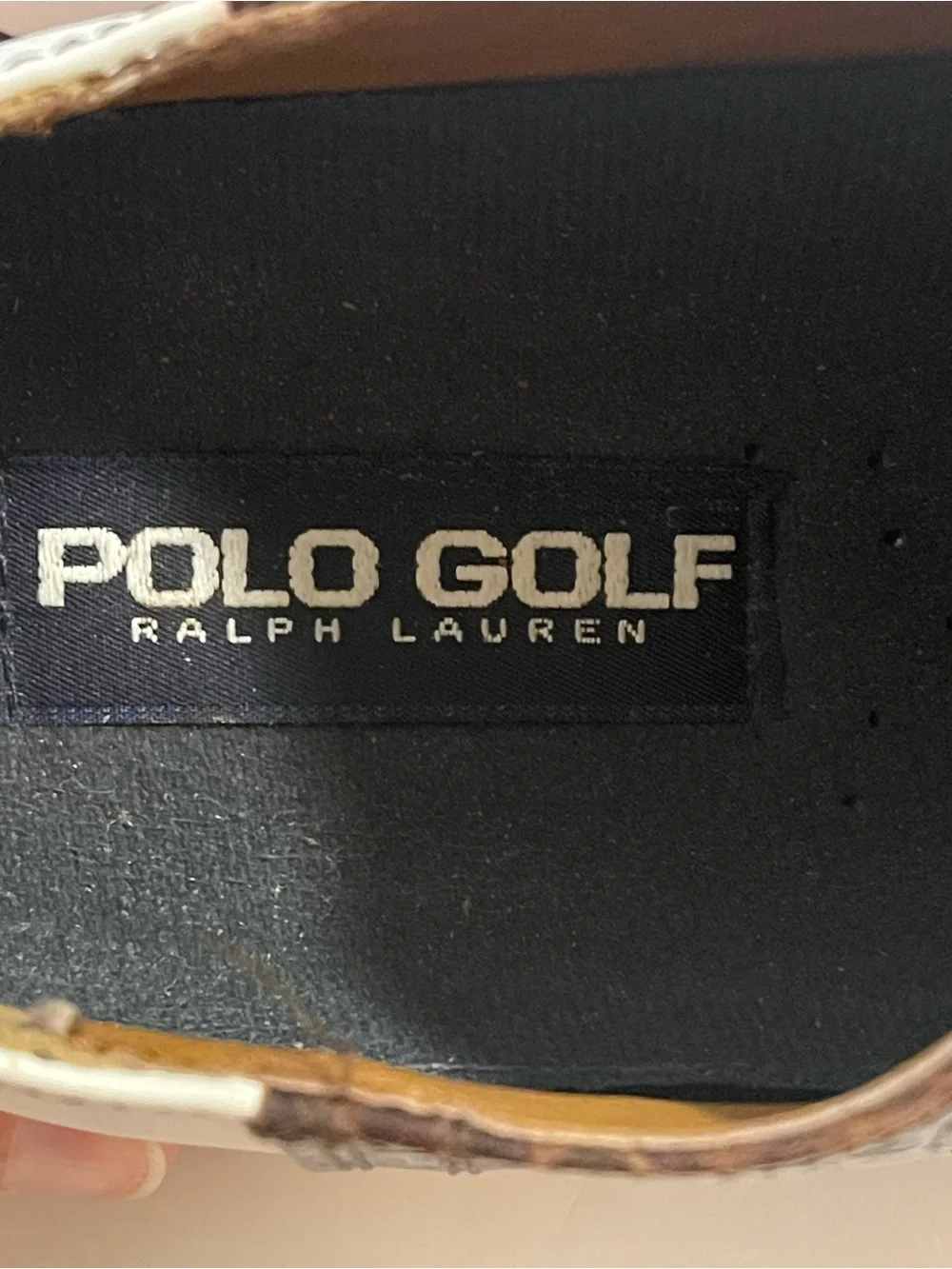 Polo by Ralph Lauren White and Brown Two-Tone Oxford golf shoes